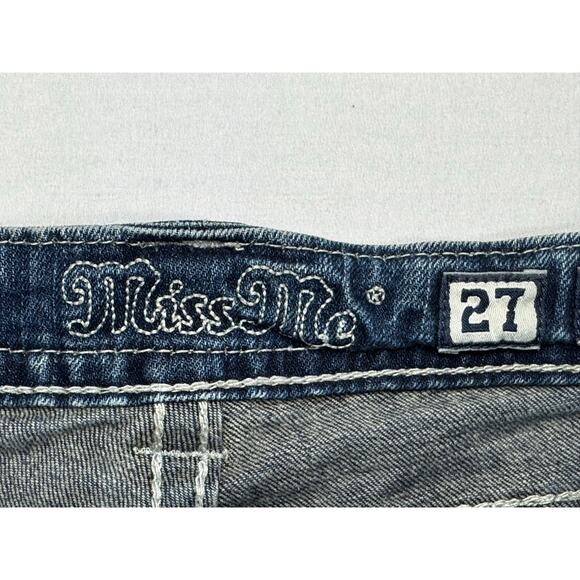 Miss Me Women's Embellished Pocket Bootcut Blue Denim Jeans - Size 27x31 - Picture 4 of 6